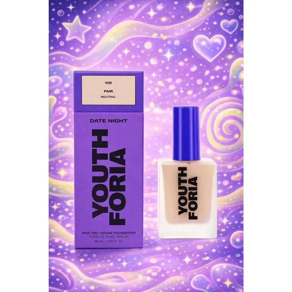 Youthforia Date Night Skin Tint Serum Foundation 110 Fair Neutral Dewy